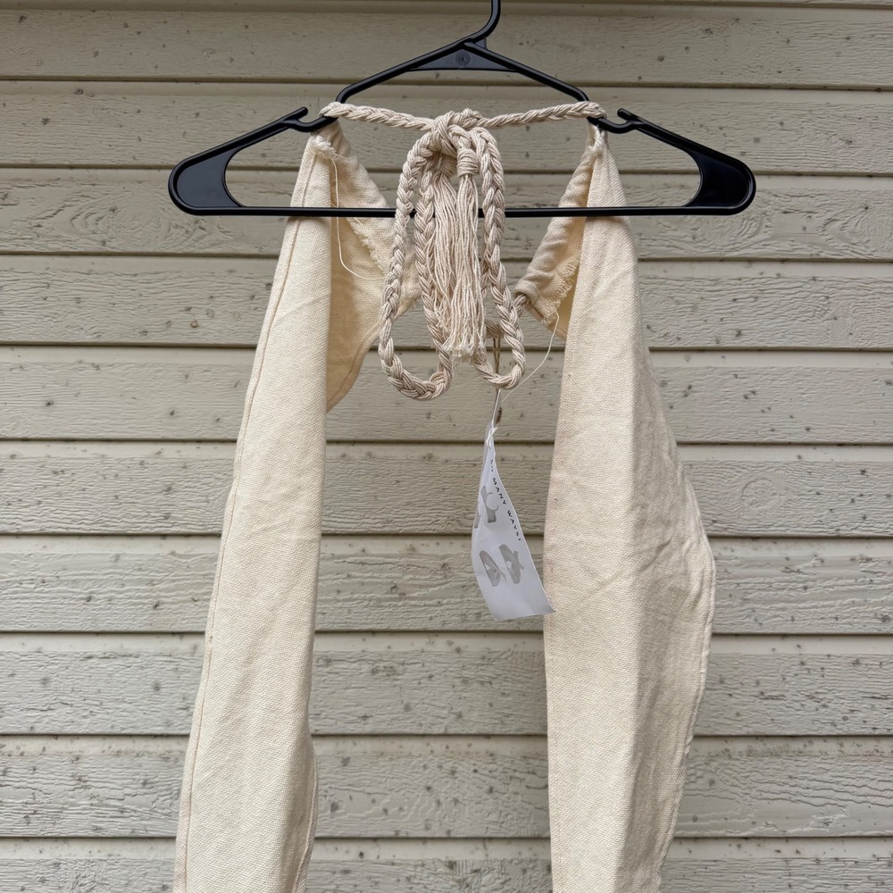 THRIFTS + THREADS | NWT $175 Womens Alaia Multi-Way Wrap Top OS Cream Boho Chic - Picture 7 of 9